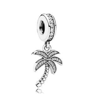 Pandora Sterling Silver Sparkling Palm Tree Dangle Travel Charm w/CZ 791540cz